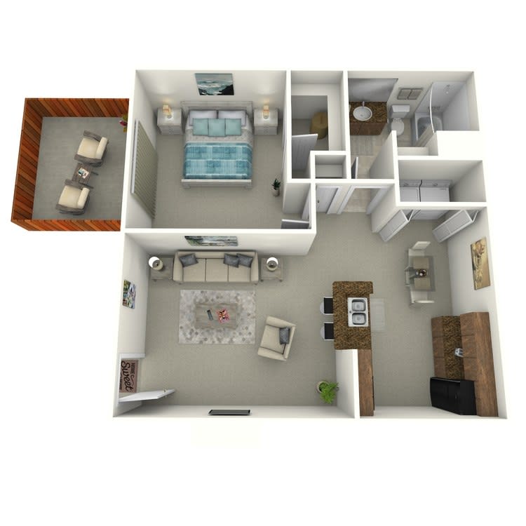 Silvertree at Little Turtle Apartments one bedroom floor plan image - Westerville, OH